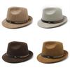 Classic Fedora Hat With Water Wave Embroidery For Men And Women