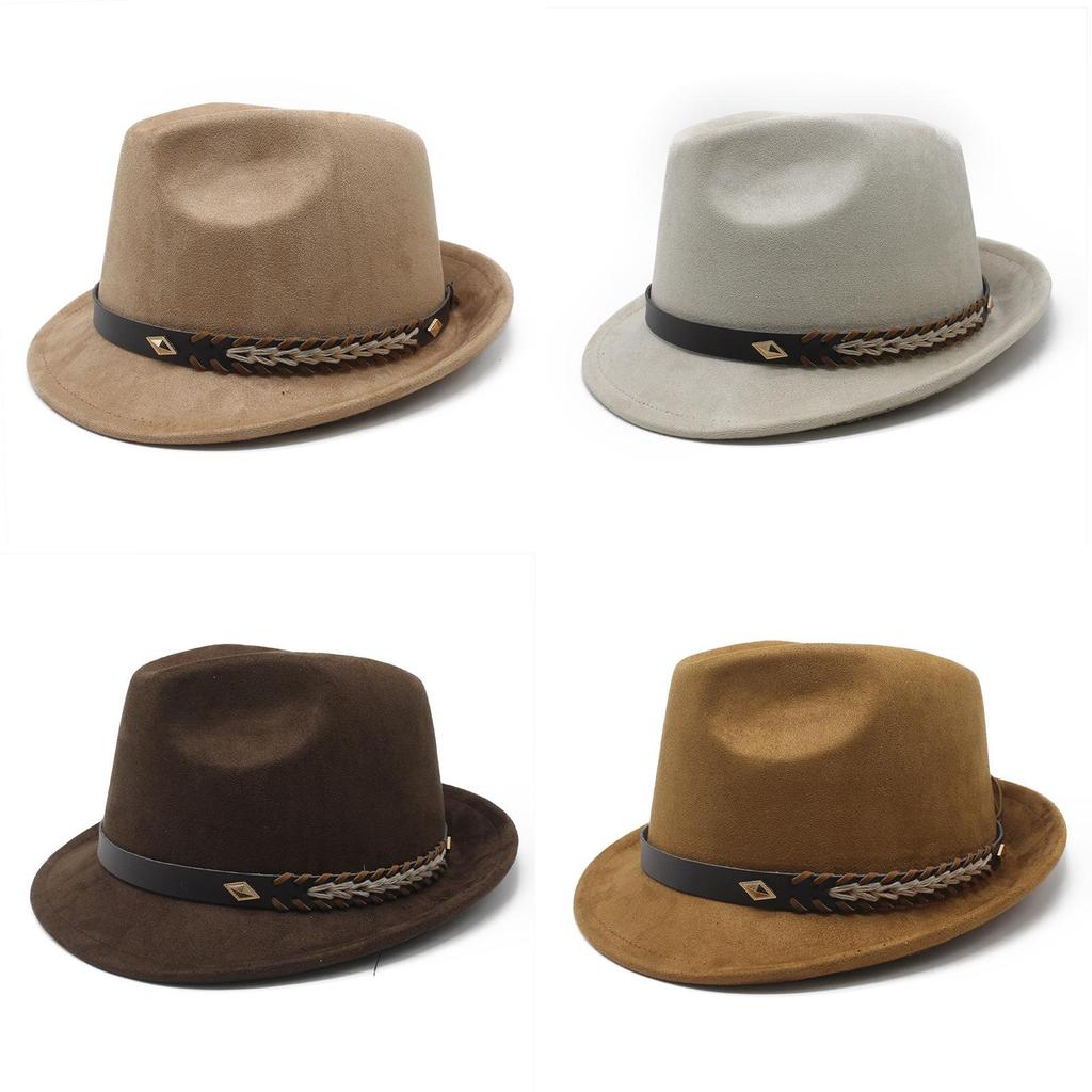 Classic Fedora Hat With Water Wave Embroidery For Men And Women