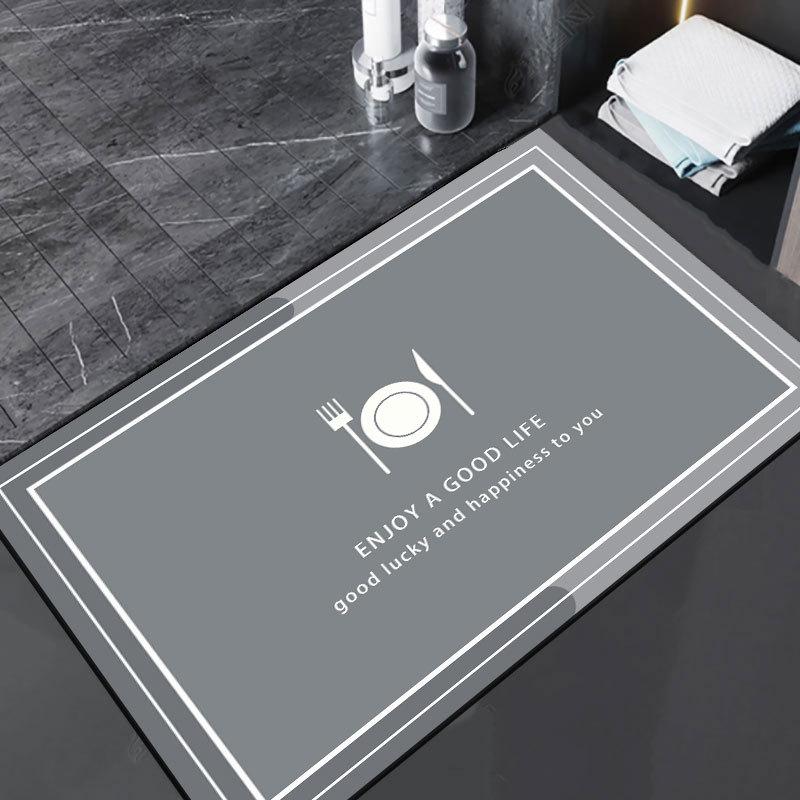 Diatom Mud Soft Bathroom Floor Mat - Anti-Slip, Water-Absorbing Foot Mat for Home, Toilet, and Bathroom Door.