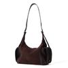 New Ladies leather multi pocket practical diagal cross bags women's suede bag fashiable designer style trendy shoulder bag