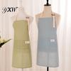 Kitchen Tool Storage Apron Cotton Linen Striped with Pocket Breathable Waterproof Oil-proof Bib Adjustable Men Women Chef Cooking Baking Sleeveless