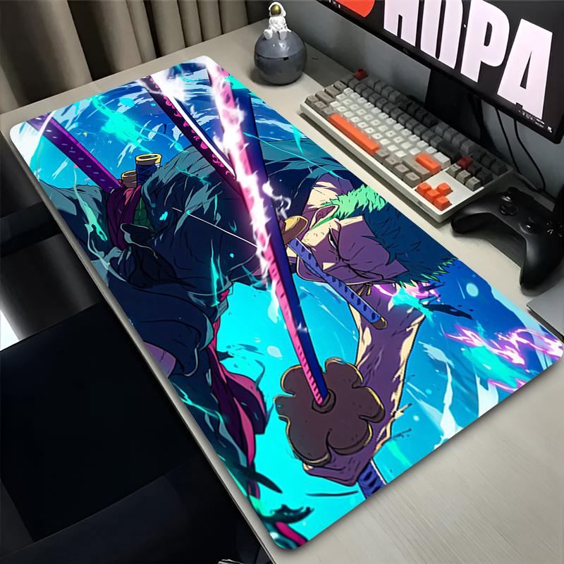 Anime Mouse Pad Large Gaming Pc Computer Desk Mat One Piece Zoro Japanese Samurai Mousepad Keyboard Gamer Accessories Table Pad