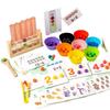 Wooden Montessori Addition And Subtraction Math Toy With Bead Matching For Early Learning