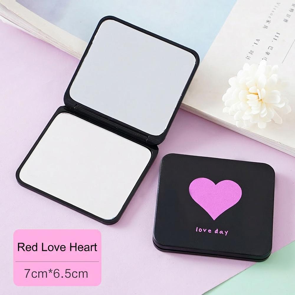 Double Sided Makeup Mirror Folding Portable Women Solid Color Mirror Pocket Rectangle Cosmetic Beauty Vanity Travel Men Shaving