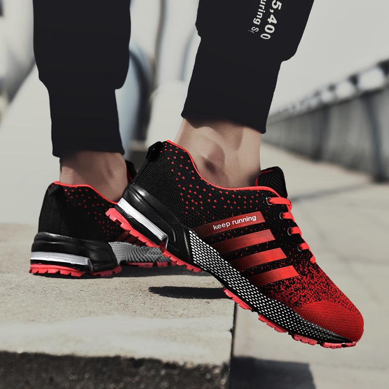 Large size new marathon sports mesh casual fly-woven shoes running shoes