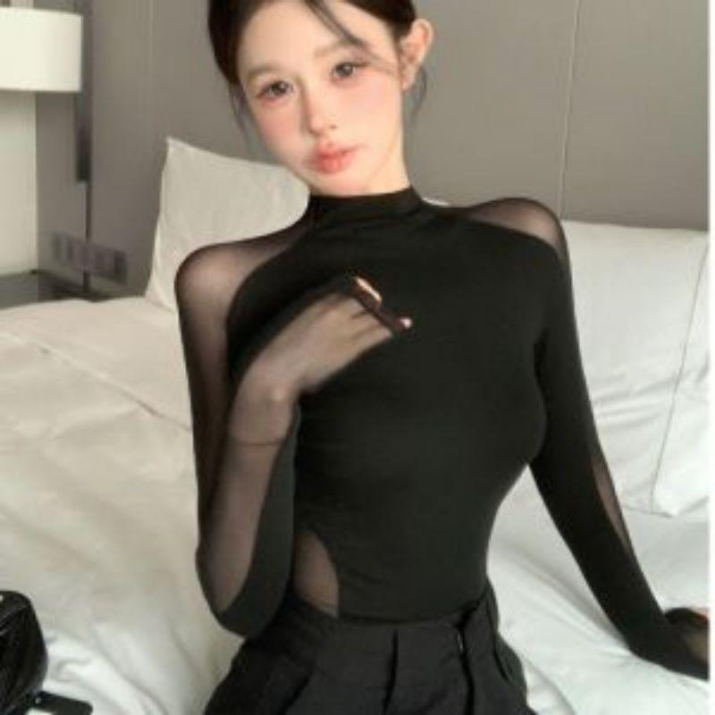 Women s Long-Sleeve T-Shirt: Pure Desire Sexy Hot Girl Style, Exclusive for Southeast Asia, Europe, and America. S чёрный