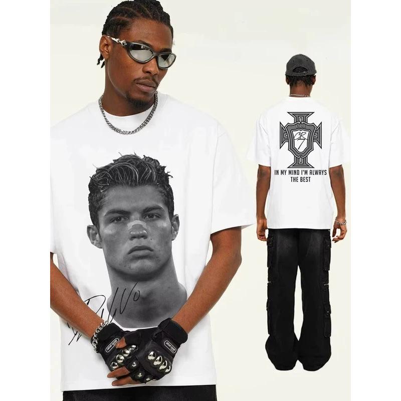 Fashion Women T-Shirt Cristiano Ronaldo Portrait Print High Quality