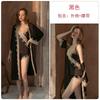 Women's Satin Lace Cami Shorts with Tie Robe Bathrobe Lounge Set