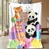 Stuffed Animals and Color Balls Theme blanket Lightweight Warm Flannel Blanket Decorative Throw Blanket for Home Decoration