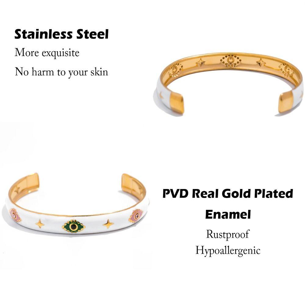 Oil Drip Design Women's Bangle Devil's Eye Demon's Eye Bracelets Cuff Bracelet  Jewelry Accessories