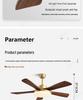 Mid-Century Walnut Ceiling Fan Light for Nordic Living Room, Bedroom, or Dining Room - Solid Wood Design