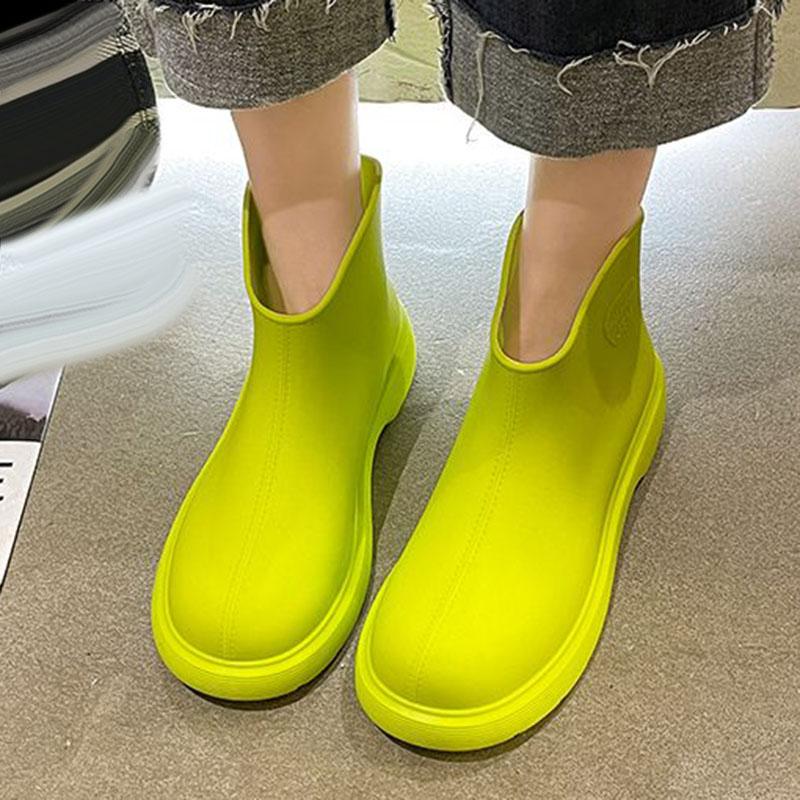 

WTEMPO женские короткие непромокаемые туфли, водонепроницаемые, однотонные, до щиколотки, модные уличные противоскользящие туфли для воды, дропшиппинг, оптовая продажа 38 зелёный