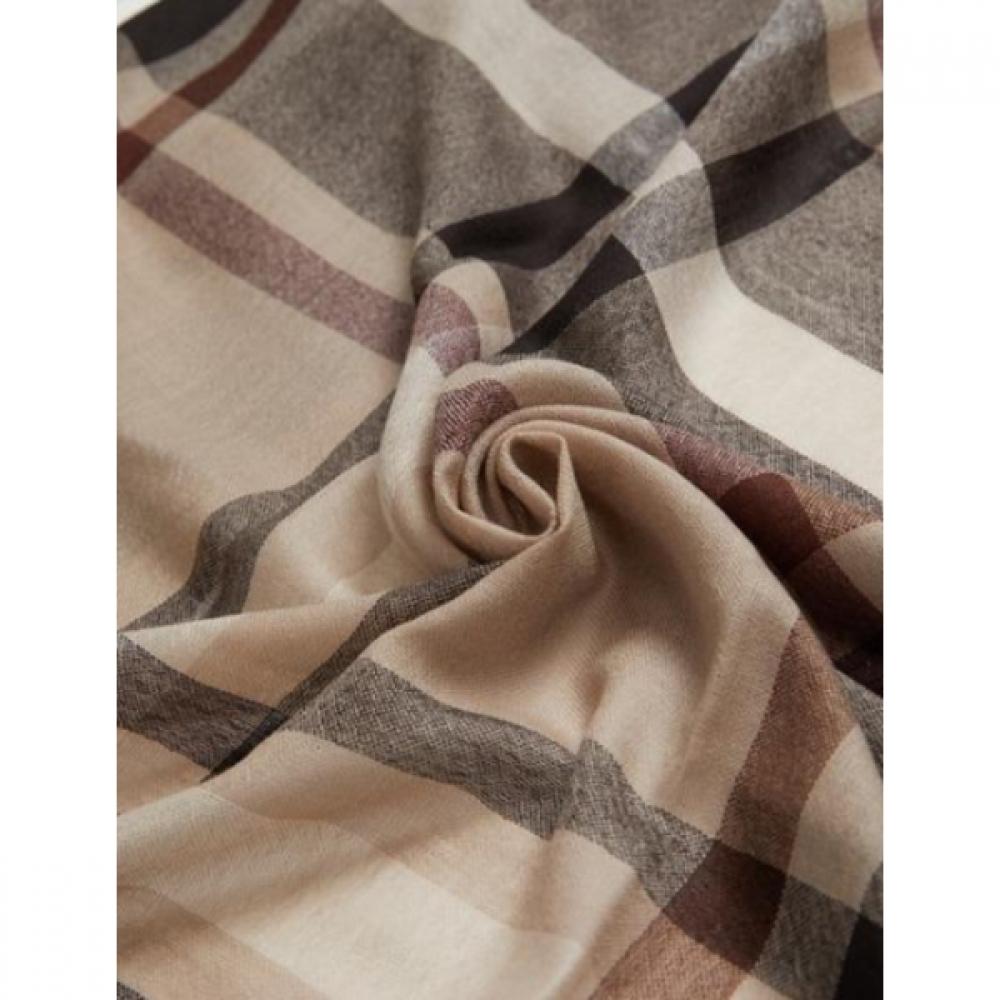 Daks Wool Muffler Brown Tartan Check Dcsc9f111w2