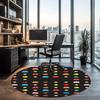 Pac Man Printed Round Rug Carpet Chair Rug Area Rug Entryway Doormats,for Office Chair Living Room Bedroom Kitchen Room.