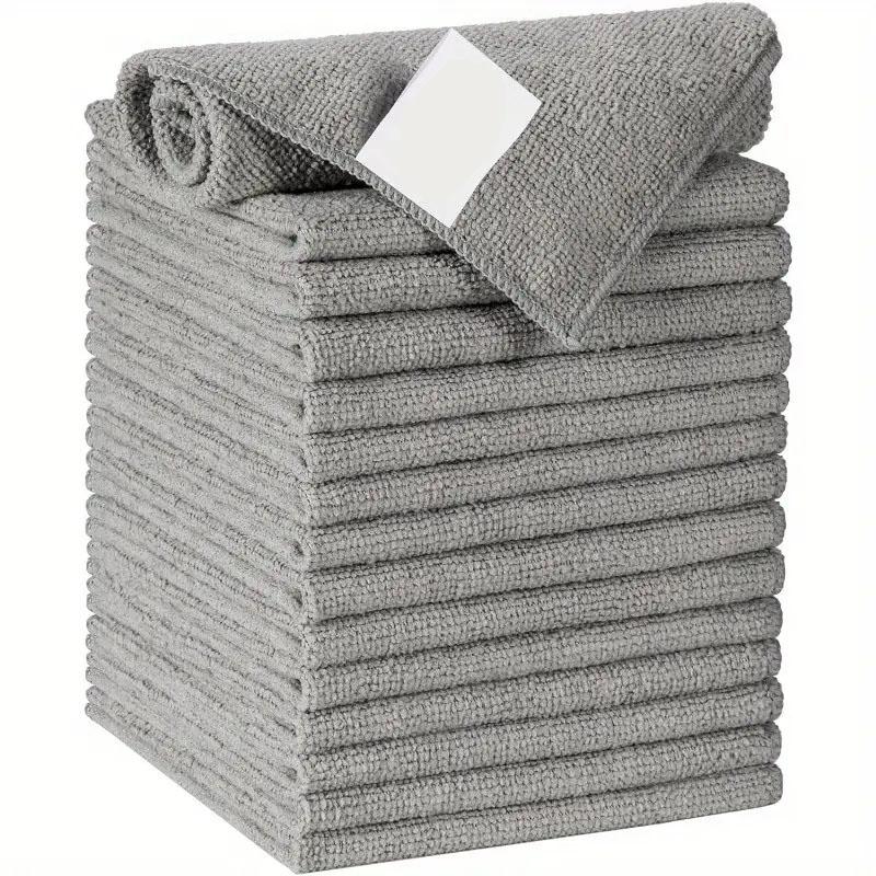 

1/50 шт. Серые утолщенные супервпитывающие салфетки из бамбукового угля, антижировые кухонные тряпки для вытирания, салфетки из микрофибры для уборки 1pc светло-серый