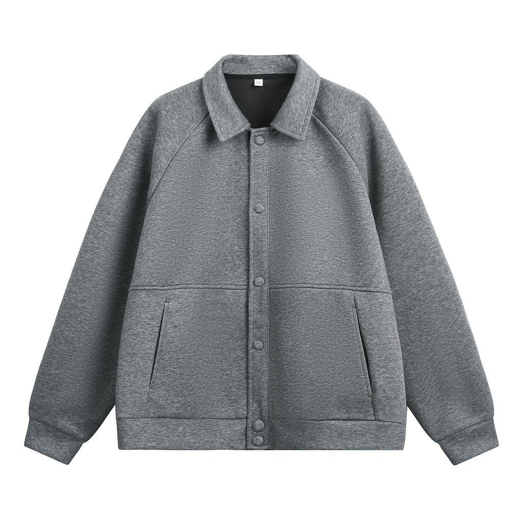 Mens Loose Turn Down Collar Raglan Sleeve Casual Short Jacket Outerwear