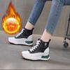 Women's shoes 2026 autumn new muffin single shoes versatile high heel thick sole inner height increase casual high top shoes short boots