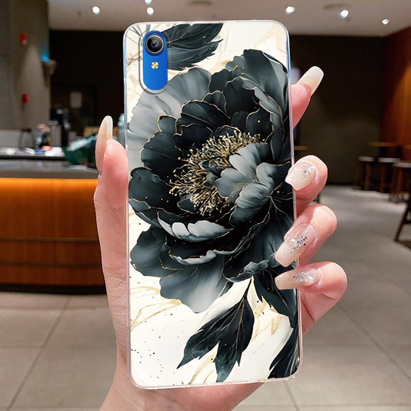 Para Vivo 2015 / Y91C / Y1S / 1820 Carcasa Transparente Nuevo Diseño Flor Silicona Suave Funda Parachoques Para VIVO Y91C/1820 TPU Funda para Teléfono