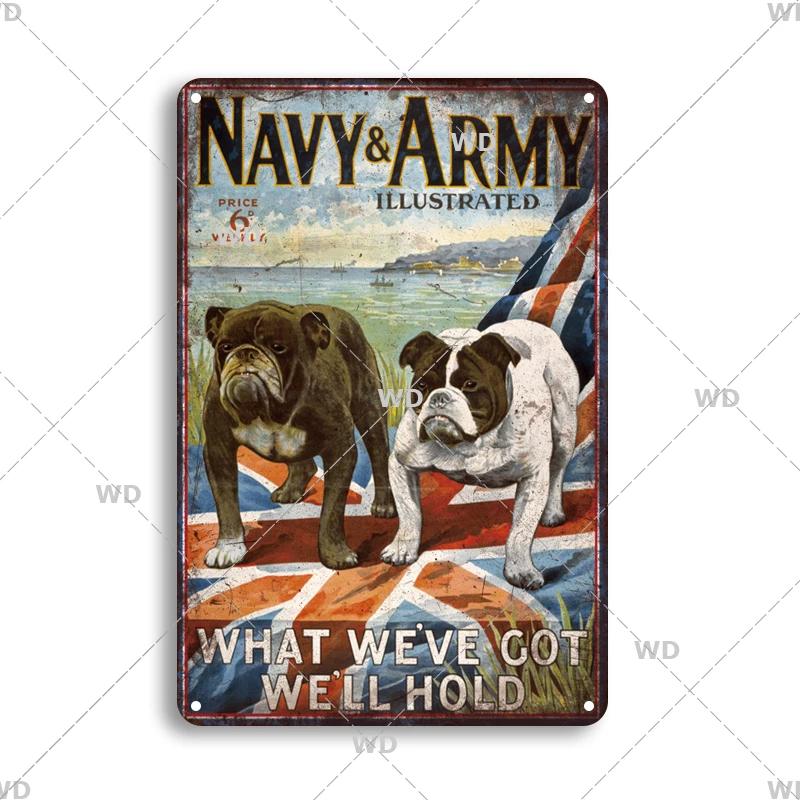 

Винтажные жестяные вывески с собакой, декоративная доска, металлическая пластина в стиле ретро для дома, гостиной, мужская пещера, кафе, ферма, ретро-плакат, настенный художественный декор 20x30cm