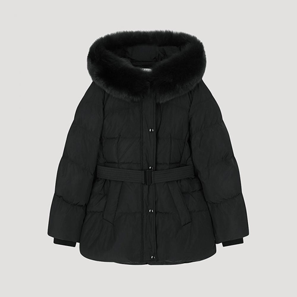 

She S miSS Джемпер из меха лисы с капюшоном и утиным пухом SSdjpo42040 Bk blacks/55