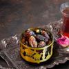 1Pcs Gold/Black Middle East Muslim Candy Fruit Tray Islamic Festival Metal Tea Tray Snack Dried Fruit Box Storage Box with Lid