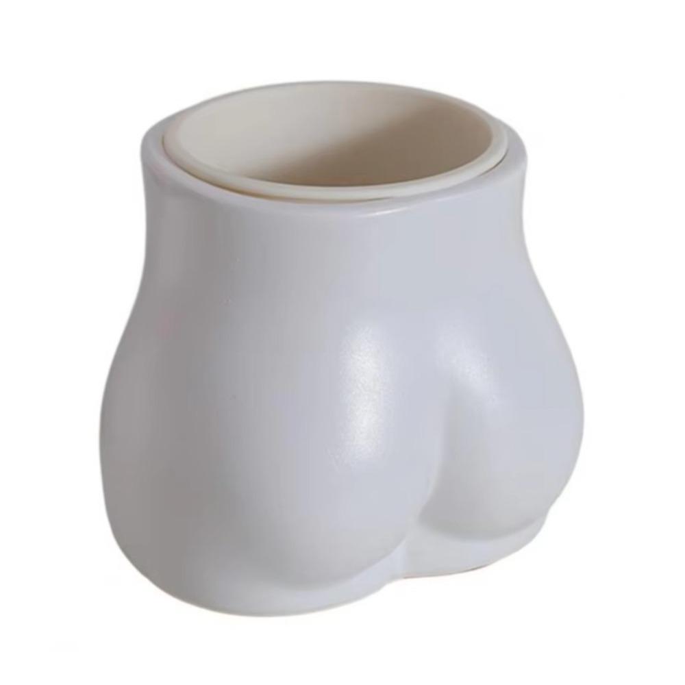 

Multi-Functional Butt-shaped Pen Holder Resin Desktop Ornament Practical Desktop Organizer Gifts белый