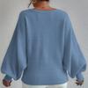 Women's European & American Lantern Sleeve Loose Knit Pullover Sweater