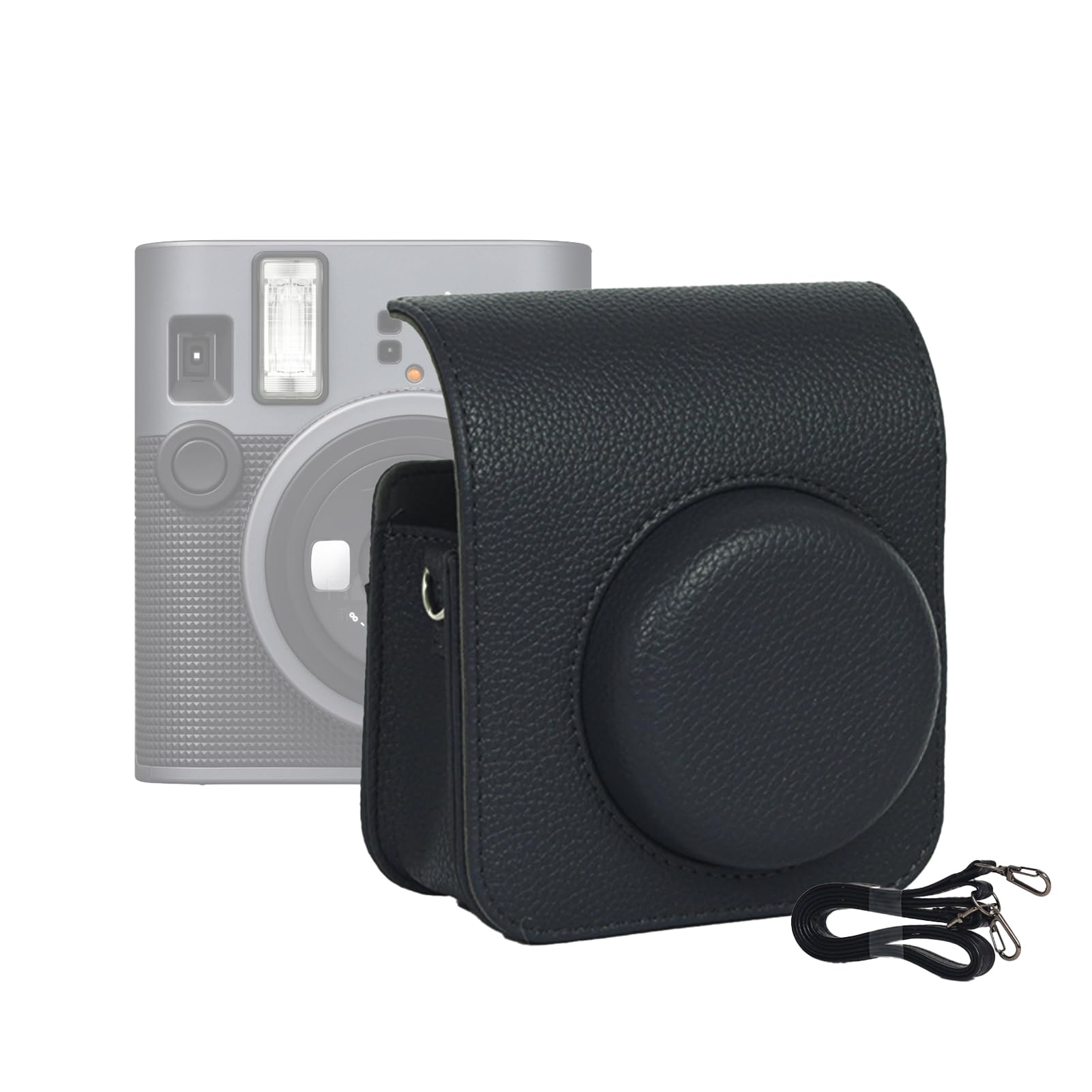 

Kimyoaee For FUJIFILM Instax Mini41 Camera Case Synthetic Vintage Leather Case with Adjustable Removable Shockproof Available in 3 Colors Black Strap,