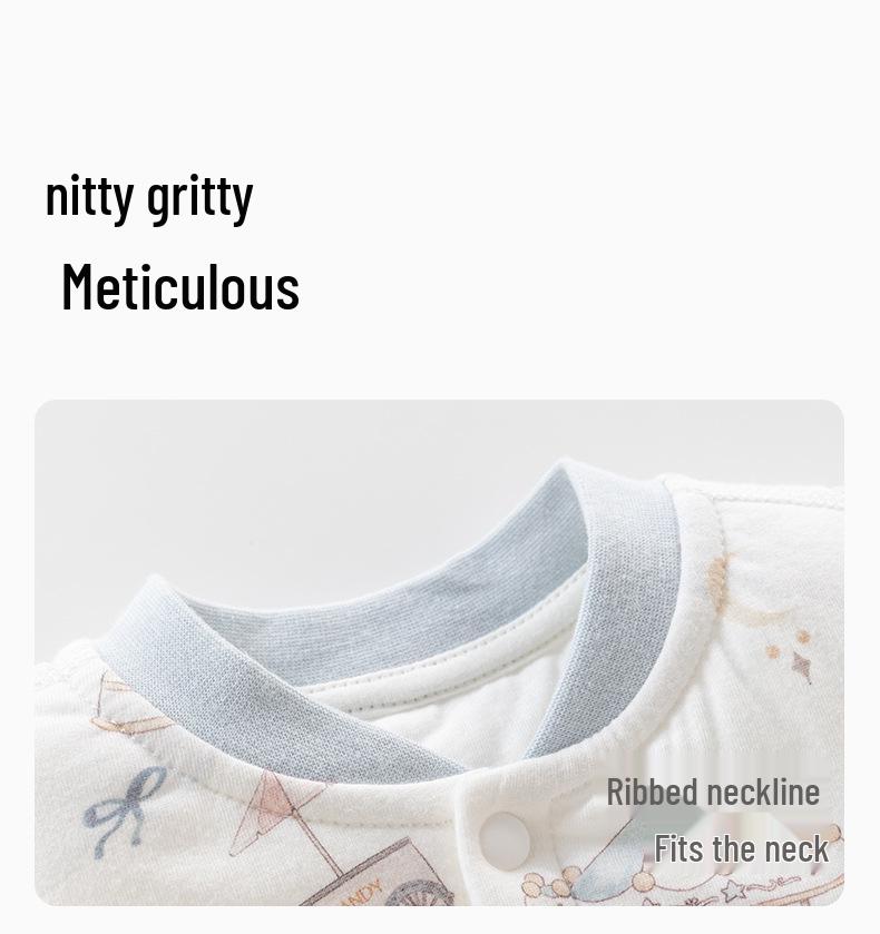 Quilted Baby Two-Piece Homewear Set - Front-Opening Thin Cotton for Autumn/Winter