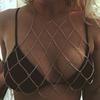 Mesh Body Chain Handmade Chest Chain Sexy Beach Bikini Bra Chain Harness Belt Body Accessories for Women and Girls