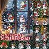 Christmas Decoration Cartoon Snowman Glass Window Stickers, Window Stickers, Snowflake Snow Scenery Decoration, 4 Pieces