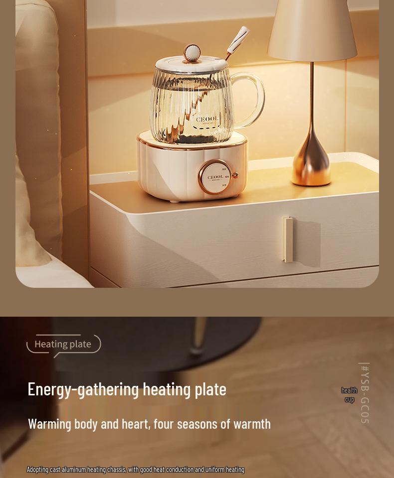 Kompaktní elektrický čajovar: Multifunkční mini zdravotní hrnec a květinová konvička na čaj se samostatným vařičem