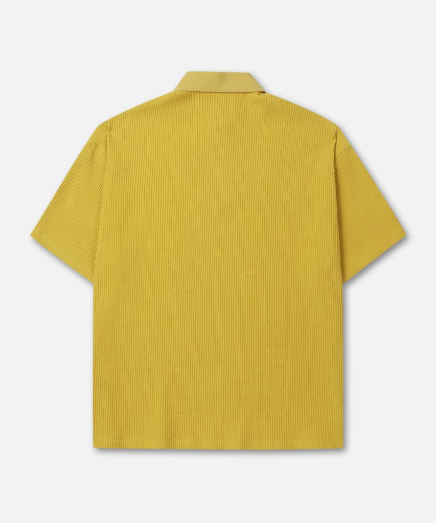 Keontempoleolieokauncheu Waffle Texture Oversized Polo Shirt Mustard [Men'S]
