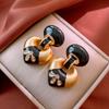 Silver Needle Zircon Earrings Retro Light Luxury Court Style Stud Earrings Niche High-end Earrings