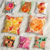 Grapefruitillustration Cushion Cover Anti-Dust Mite Short Plush Pillowcase - Invisible Zipper Silky Soft Sofa Cushion Cover