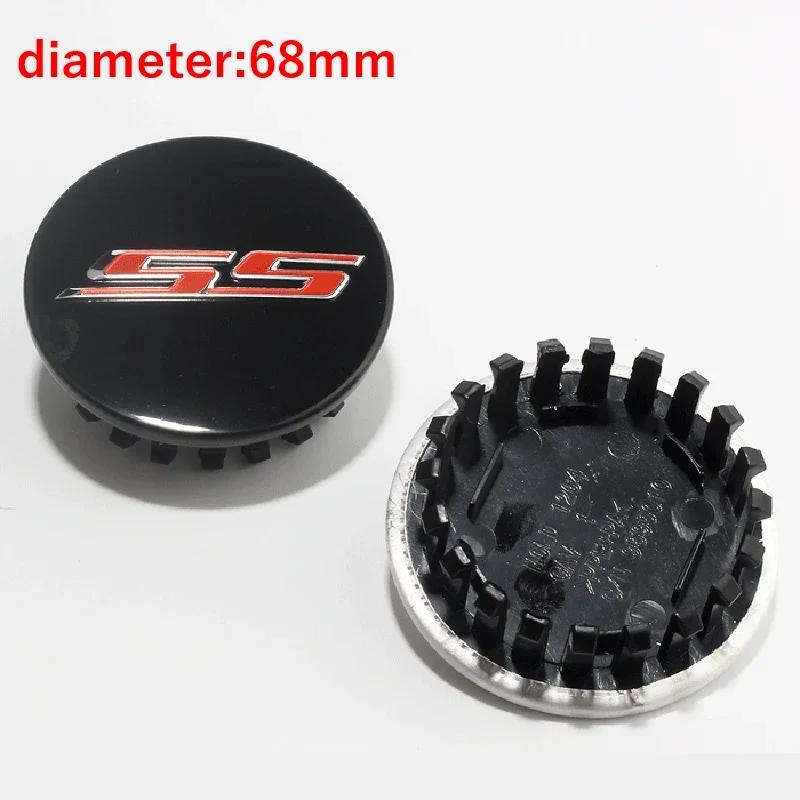 4PCS 68mm Car Wheel Center Covers Emblem for CAMARO SS Logo Corvette ABS Auto Styling Tires Hub Caps Decoration