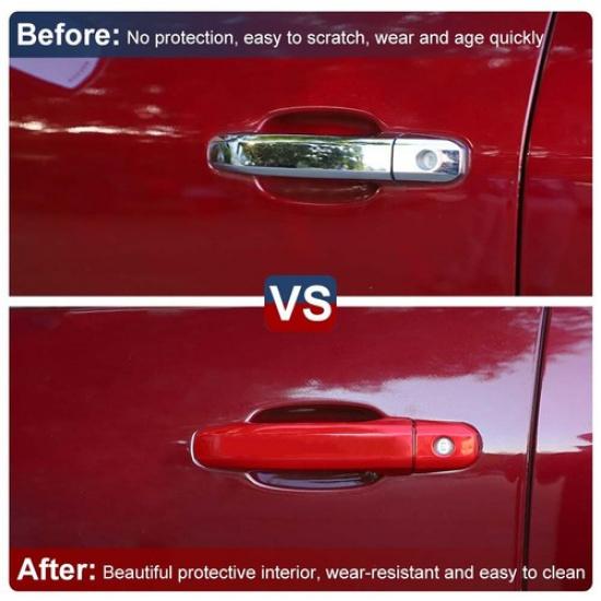 External Red Door lock Handle Guards Cover Trim For Chevy Silverado/Sierra 14-17