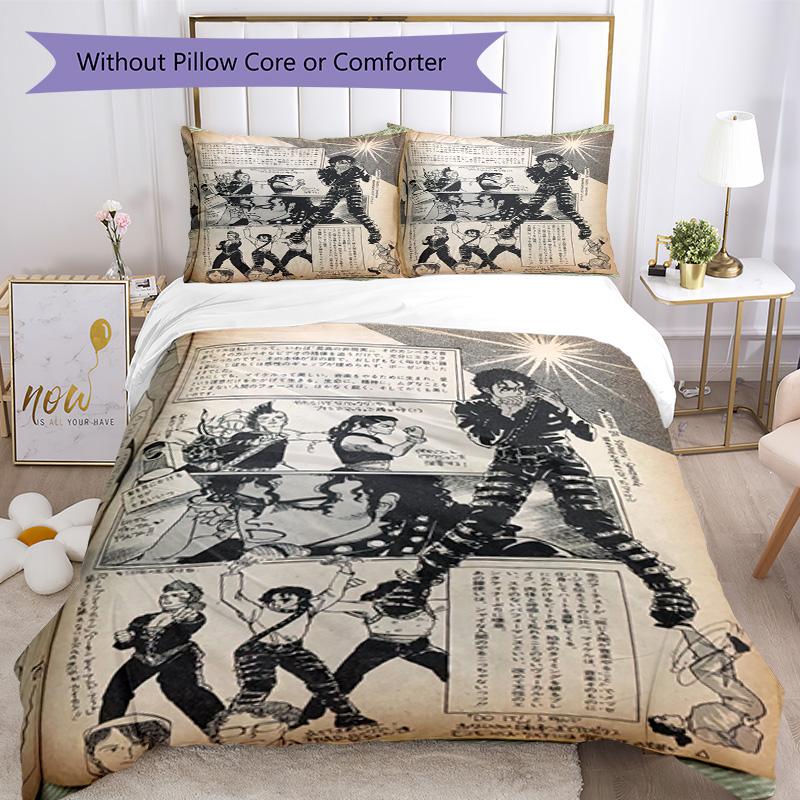 Michael Jackson Bettwäsche-Set Atmungsaktiver Bettbezug mit Kissenbezügen Heimdekoration Geburtstagsgeschenk