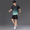 Men's Quick-Dry Ice Silk Short-Sleeve T-shirt & Shorts Running Set - Summer Fitness & Badminton Training Apparel