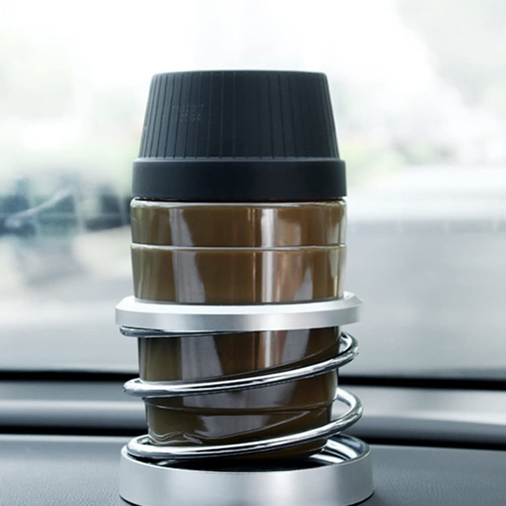 Car Drink Holder with Spring Smartphone and Accessory Silver Design, Storage,