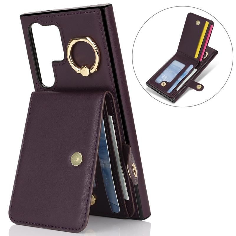 Kickstand Wallet Phone case Shockproof Cover with Ring Holder for Samsung Galaxy S24/S25 Edge/S26 Ultra/A56 5G