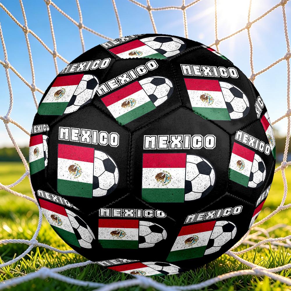 1 ud. Balón de Fútbol Talla 5 con Escudo de Fútbol de México para Oficina, Adecuado para Partidos de Práctica/Entrenamiento de Torneo, Ligero y Duradero mxg7032