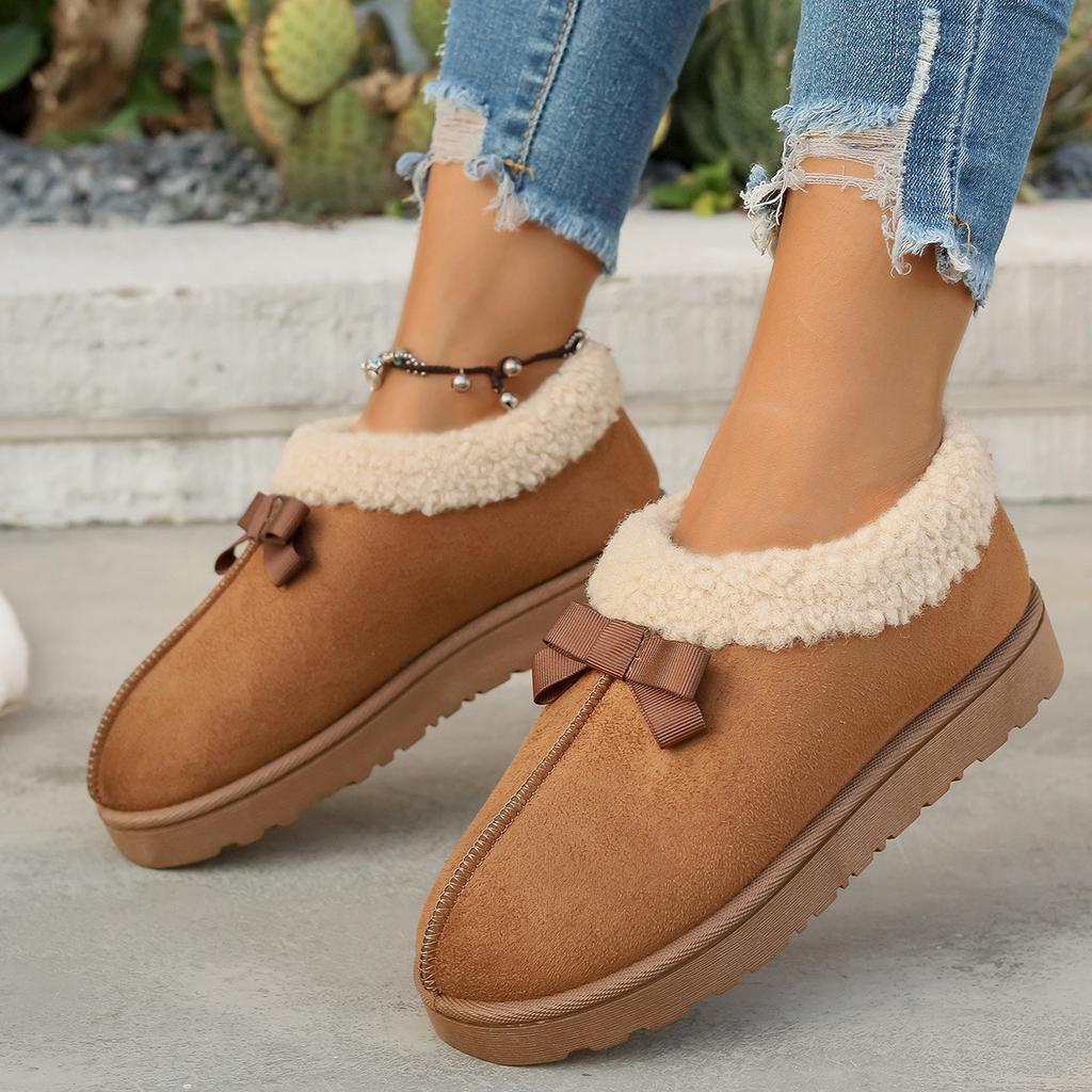 Suede Cotton Shoes Slippers Indoor and Outdoor Shoes with Polished Soles