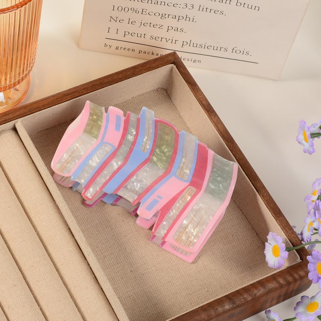 1 Piece of Niche Acrylic Bookshelf Book Candy Colored Hair Clip, Fresh Story Book Hair Clip, Large Y2k Dopamine Disc Hair Clip,
