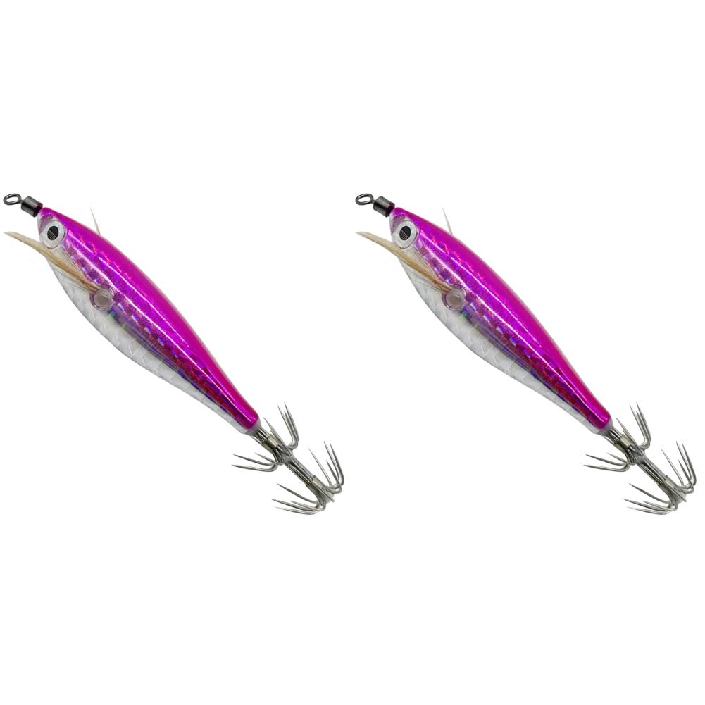 2-10PCS 5.5g Laser Luminous Floating Horizontal Wood Shrimp Lure Squid Jigging Shrimp Hook Octopus Cuttlefish Fishing Baits