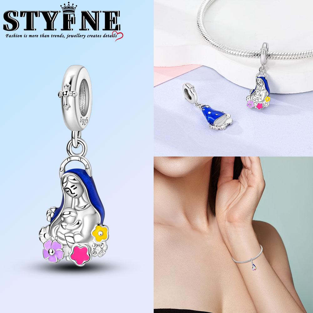 Exquisite Copper Nossa Senhora Aparecida Dangle Cross Charms Pendants Fit Original Bracelets Diy Jewelry For Women