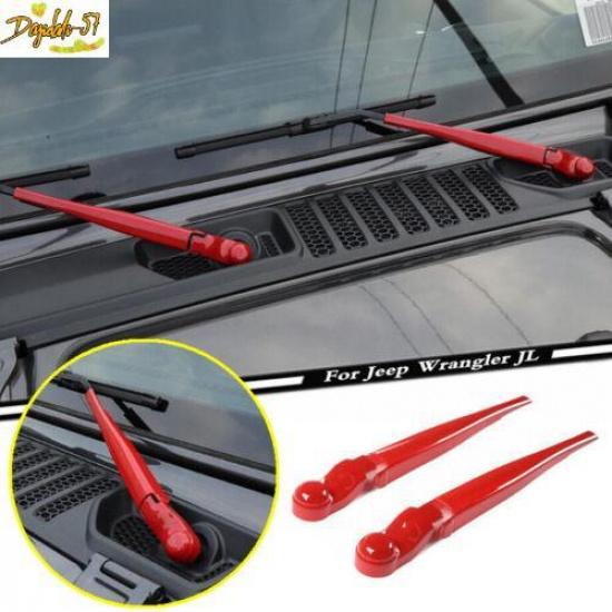 4PCS For 2018-23 Jeep Wrangler JL ABS Red Look Front Window Wiper Cover Trim New