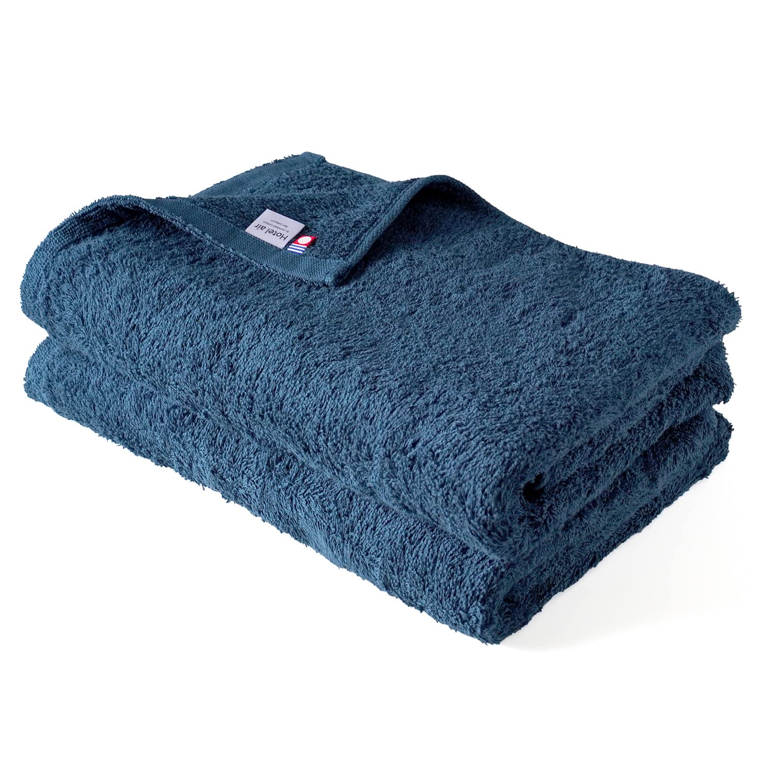 

[oruta] Imabari Certified Bath Towels, Set of 2, Hotel Air, 65cm x 135cm, Made in Japan (Navy)