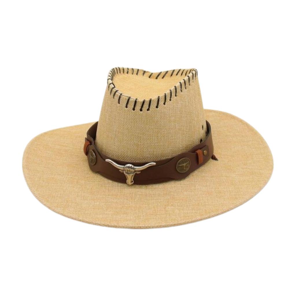 National Bull Head Hat Sunscreen Hat Western Cowboy Hat Thin Big Eaves Sunscreen Hat
