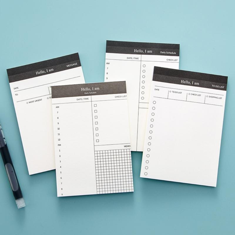 Small Notebook Tearable 50 Sheets Unlined Daily Schedule Planner Notepads Checklist Writing Pad Memopad for Notes Plans